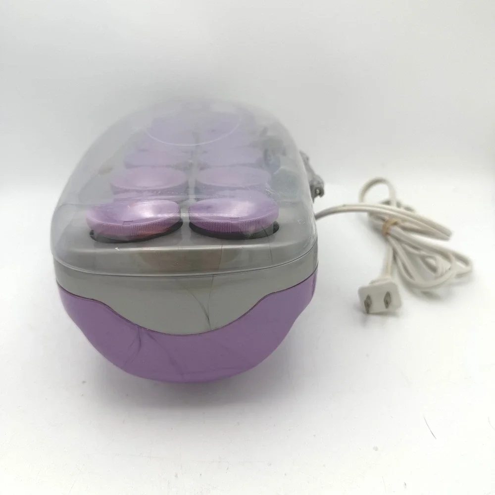 Conair Ion Shine Hair Setter Women Purple 12 Flocked Rollers Metal Clips